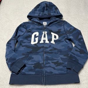 Little Boys Navy Camo Logo Full Zip Hoodie, EUC, Size 6-7